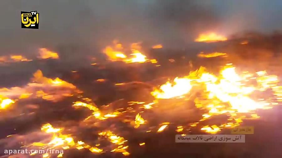 آتش سوزی اراضی تالاب " میانکاله " مازندران